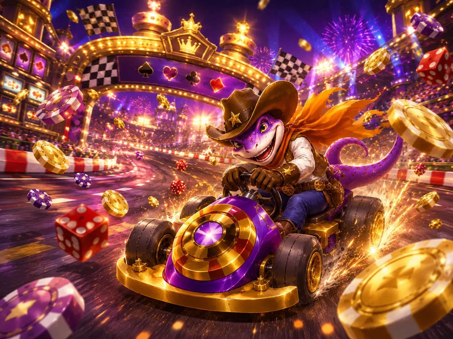 Golden car lucky fs lizard cowboy